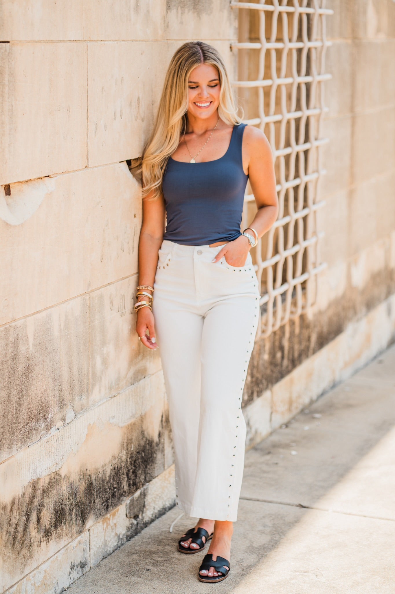 White High Noon Stud Pants