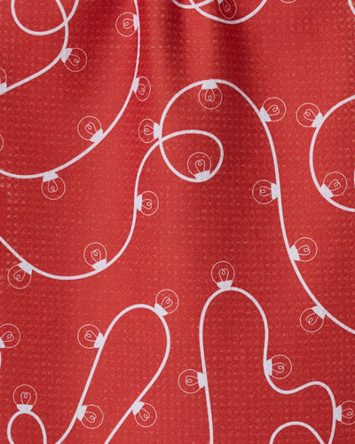Red Holiday Lights Bar Towel