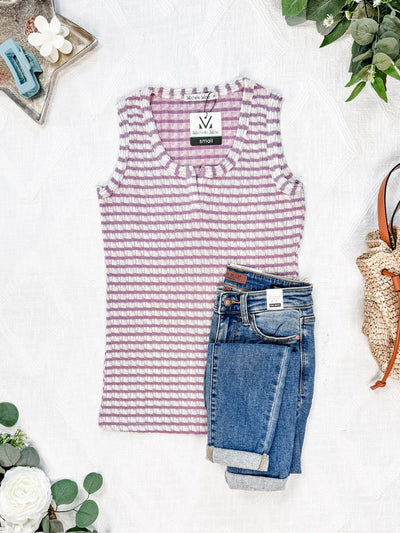 IN STOCK Stella Striped Tank - Mauve