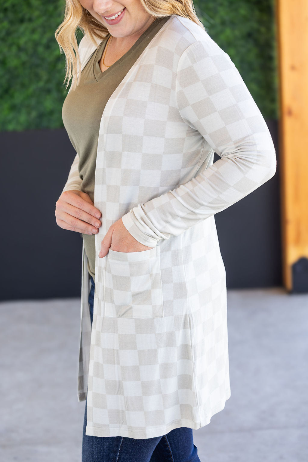 IN STOCK Classic Cardigan - Neutral Checkers