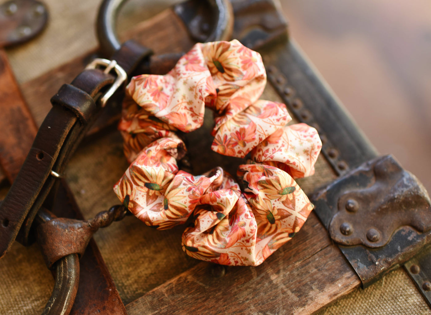 Lucky Wildflowers Scrunchie Cowgirl Hair Accessory - Stocking Stuffer Gift