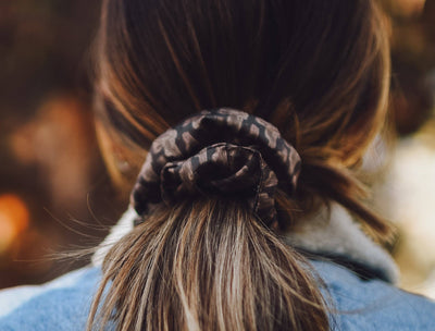 Western Saddle in Arena Brown Scrunchie Cowgirl Hair Accessory - Stocking Stuffer Gift