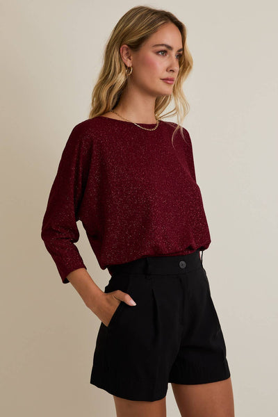 Burgundy Back Tie Top