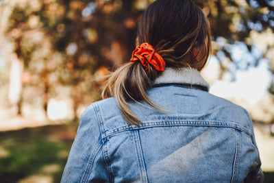 Spurs N’ Horseshoes in Rust Scrunchie Cowgirl Hair Accessory - Stocking Stuffer Gift