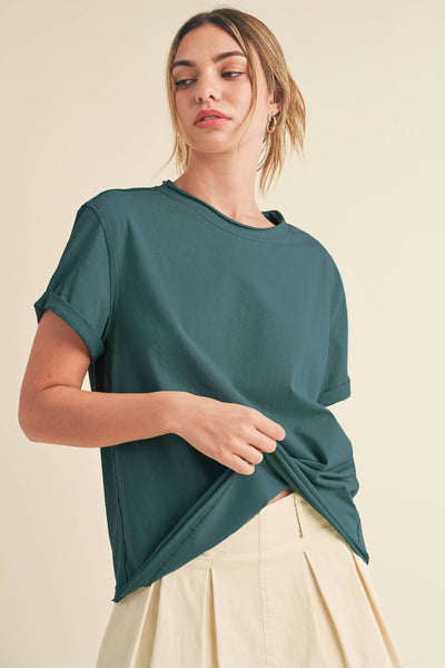8314DN Mali Baby Tee Short Sleeve Top: Rose / Contemporary / M