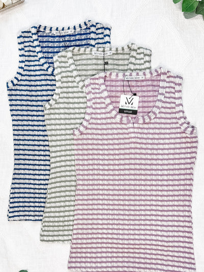 IN STOCK Stella Striped Tank - Mauve