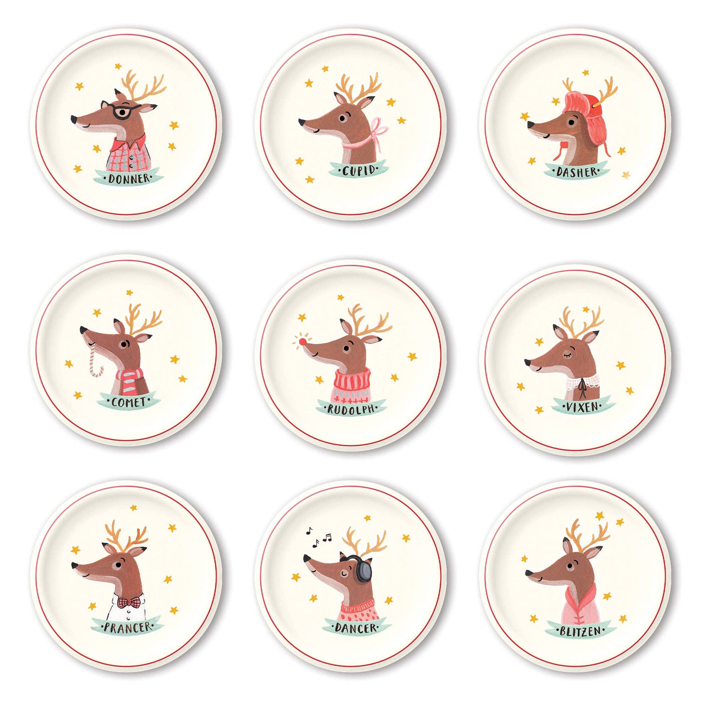 Dear Rudolph Reindeer Paper Plate Set