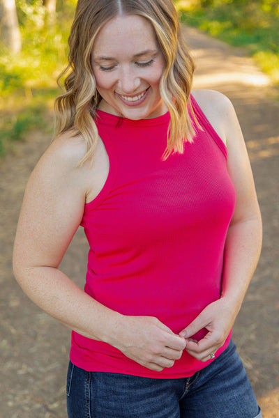 IN STOCK Tara Ribbed Tank - Hot Pink