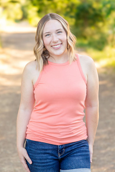 IN STOCK Tara Ribbed Tank - Coral