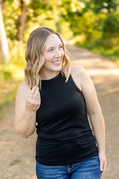 IN STOCK Tara Ribbed Tank - Black | Women's Tank Top