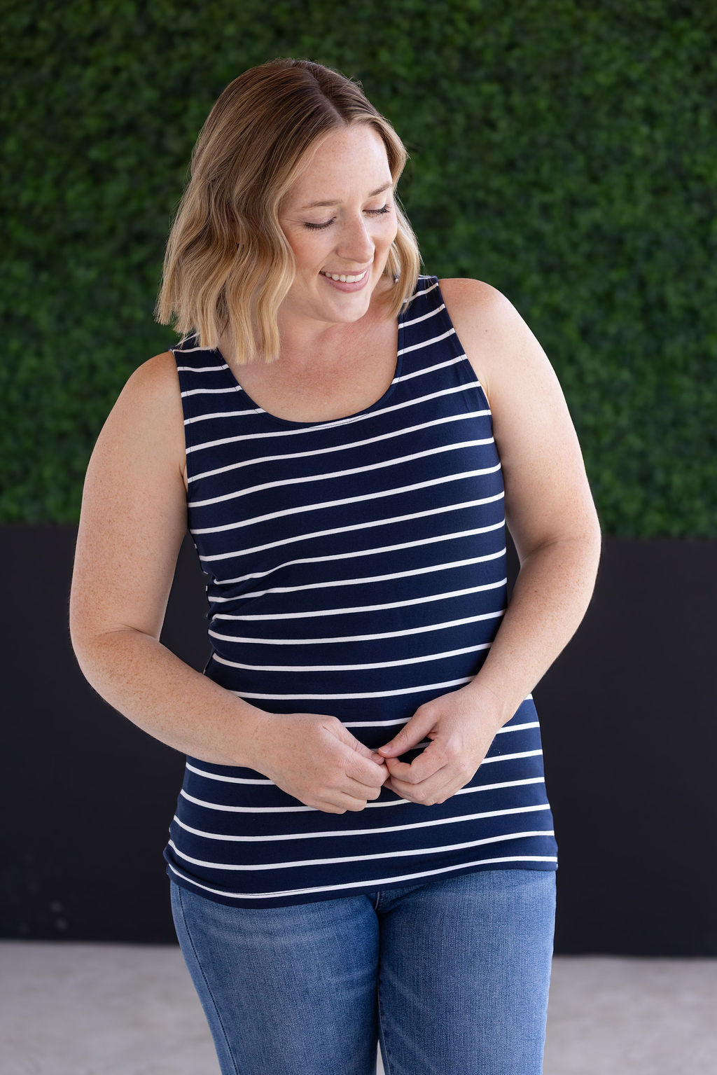 IN STOCK Tiffany Tank - Navy and White Stripes
