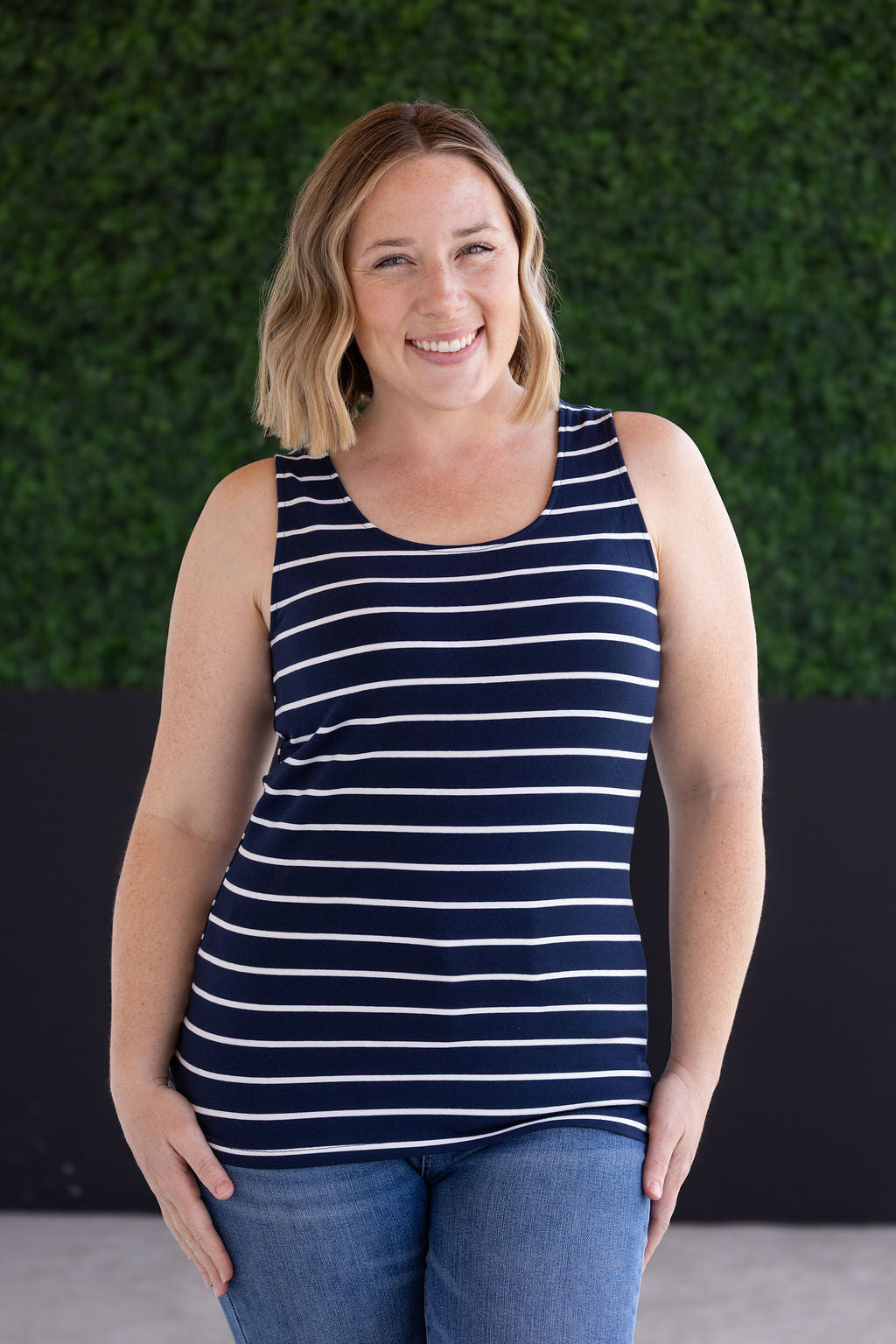 IN STOCK Tiffany Tank - Navy and White Stripes