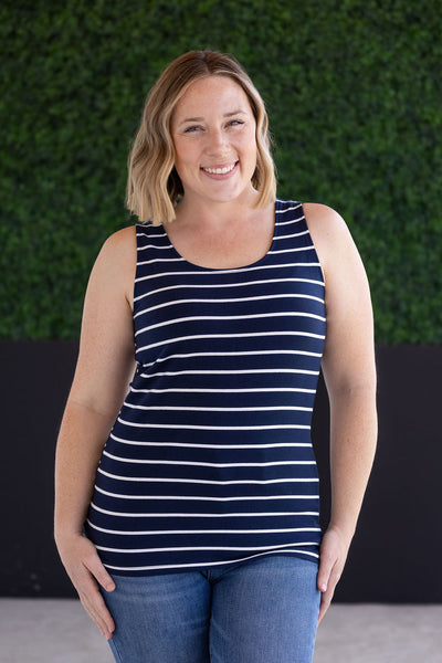 IN STOCK Tiffany Tank - Navy and White Stripes