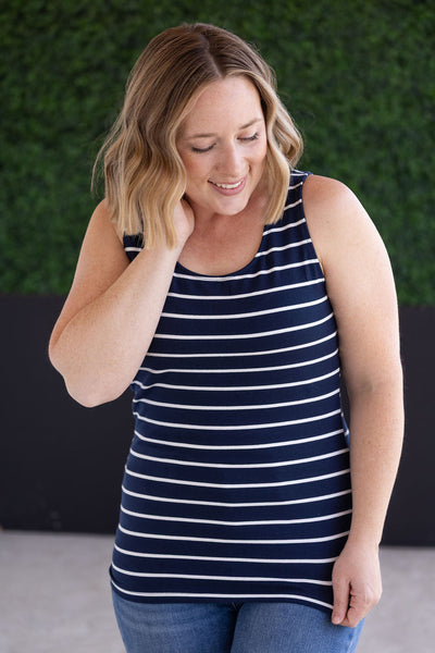 IN STOCK Tiffany Tank - Navy and White Stripes