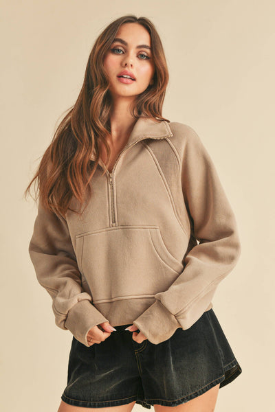 950CK Dove Funnel Neck Half Zip: Lavender / L / Pullover