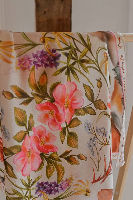 Heartland Series: Oregon Inspired Wildflower Silk Scarf Wild Rag