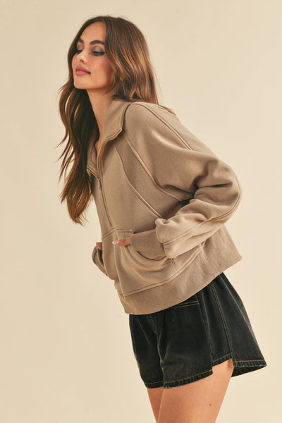 950CK Dove Funnel Neck Half Zip: Lavender / L / Pullover