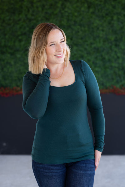IN STOCK Alyssa Long Sleeve Top - Hunter Green