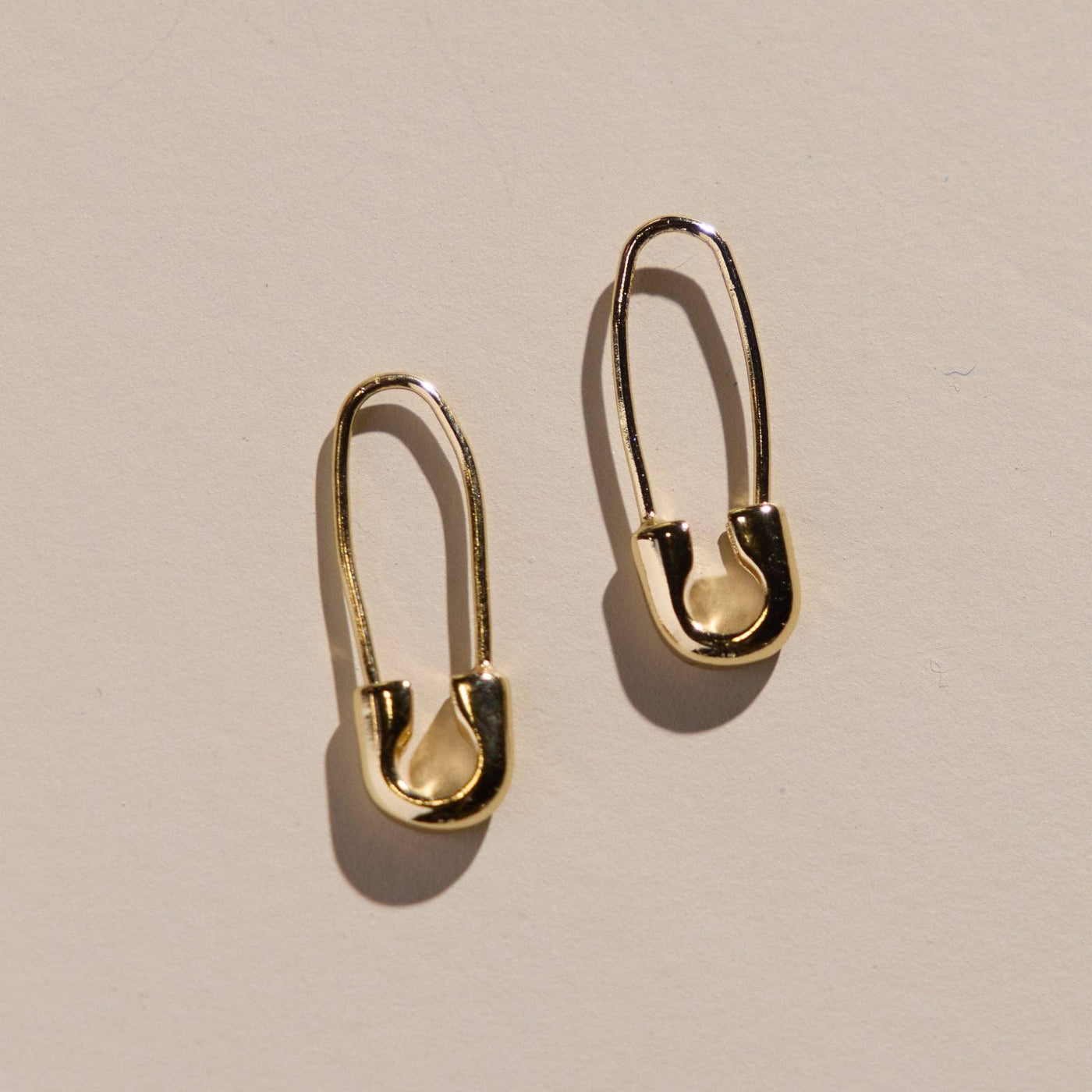 Safety Pin Threader Earrings: Gold