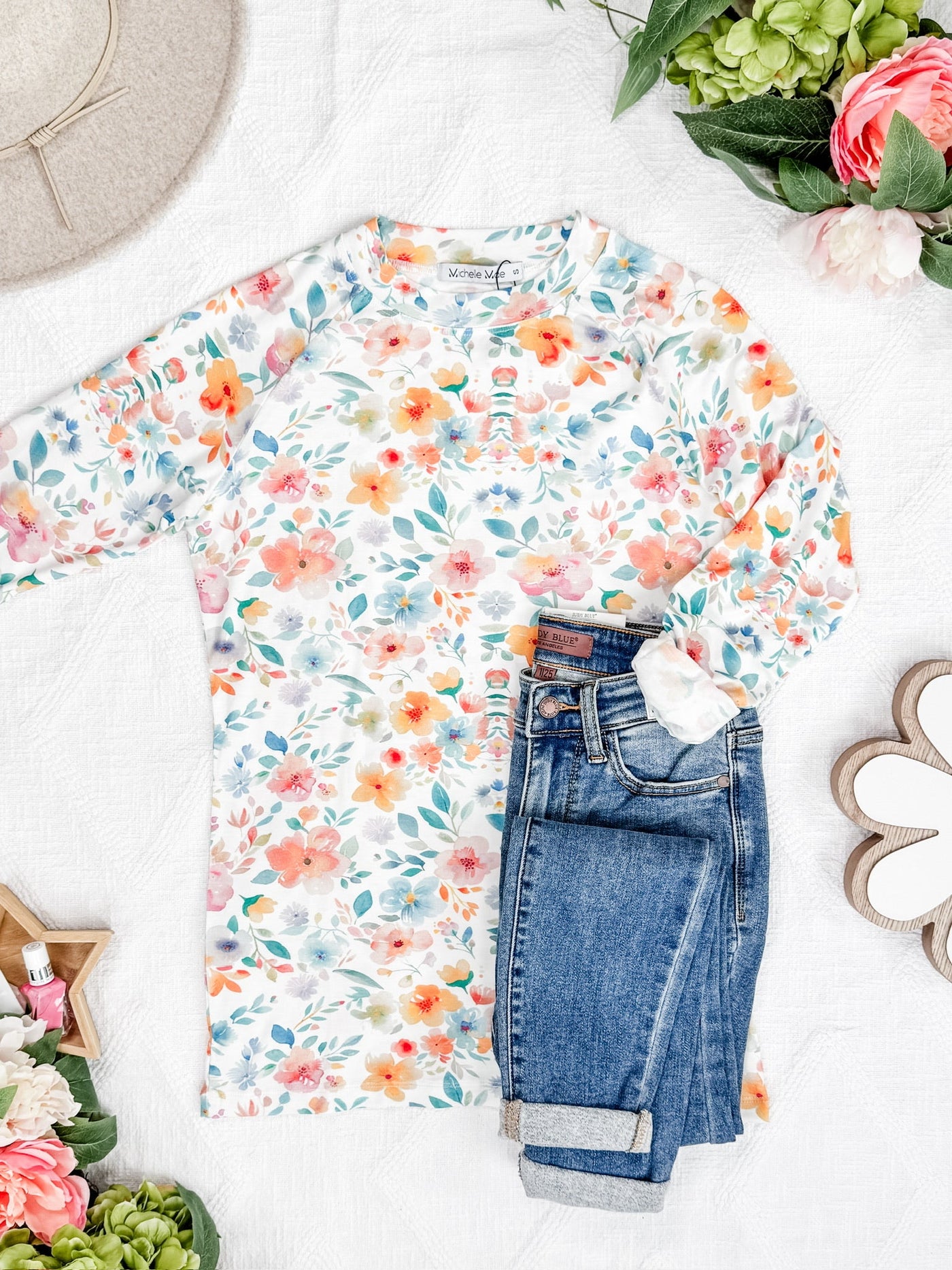 IN STOCK Blair Long Sleeve Top - Watercolor Floral