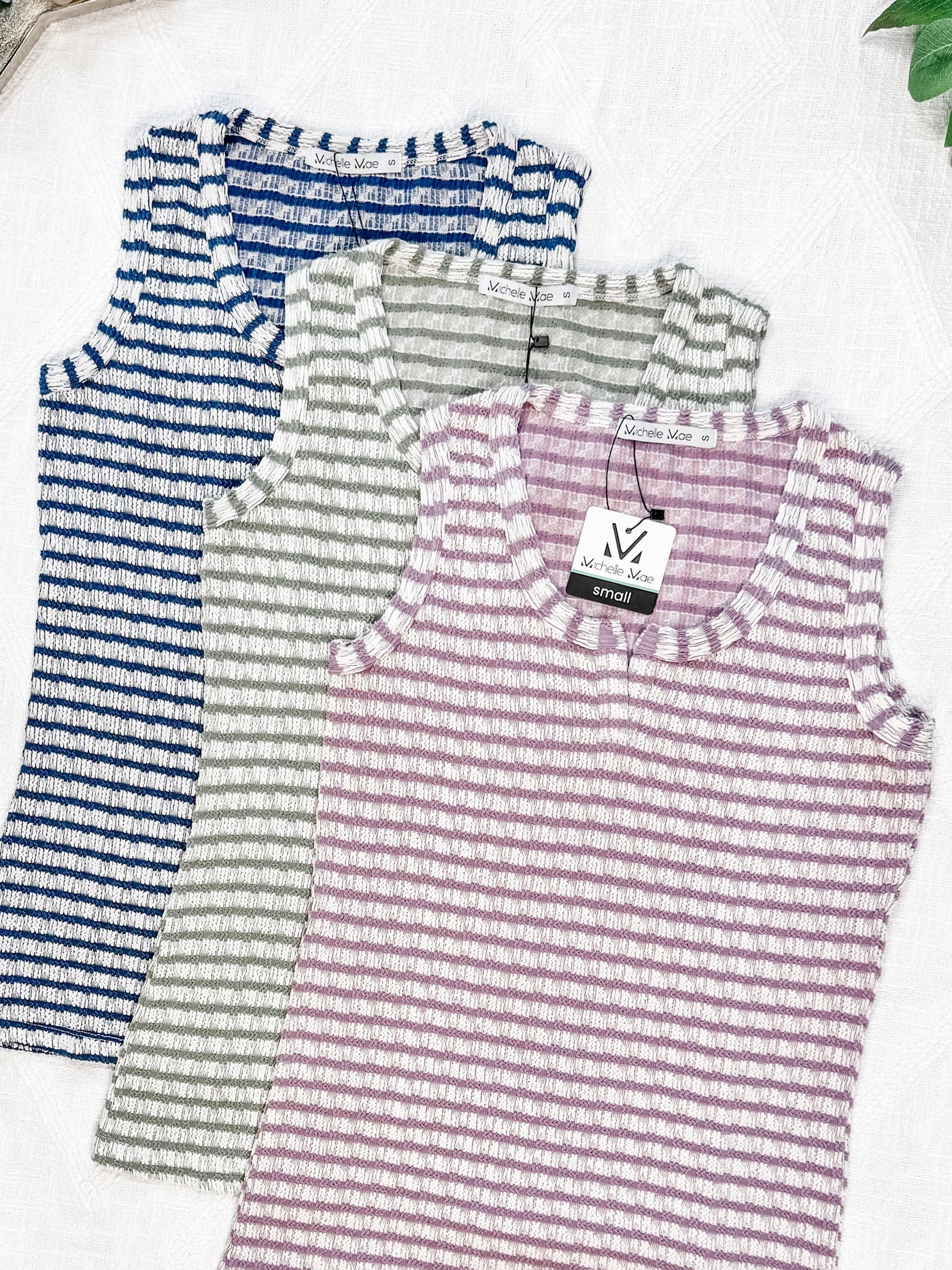 IN STOCK Stella Striped Tank - Mauve