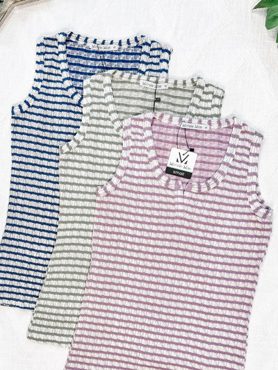 IN STOCK Stella Striped Tank - Mauve