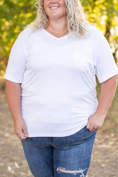 IN STOCK Sophie Pocket Tee - White | Women's Short Sleeve