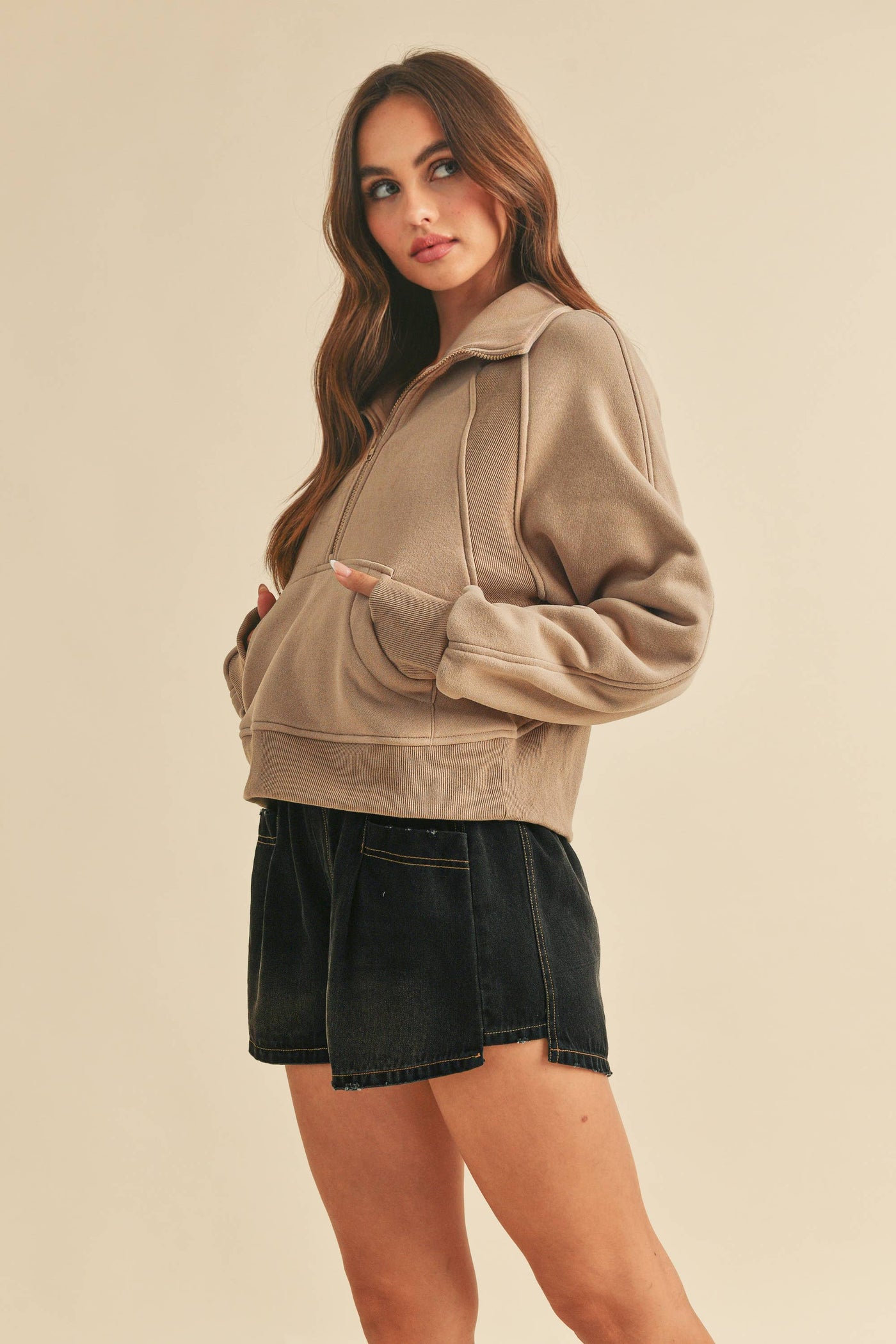 950CK Dove Funnel Neck Half Zip: Lavender / L / Pullover