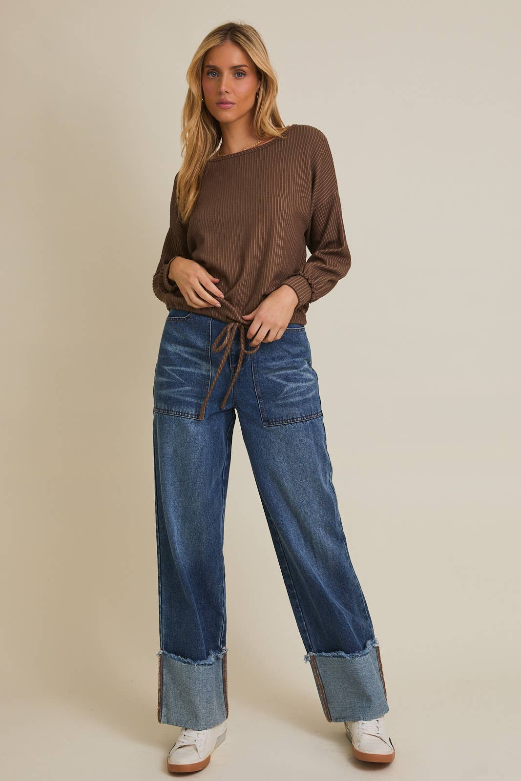 Mocha Top with Front Tie