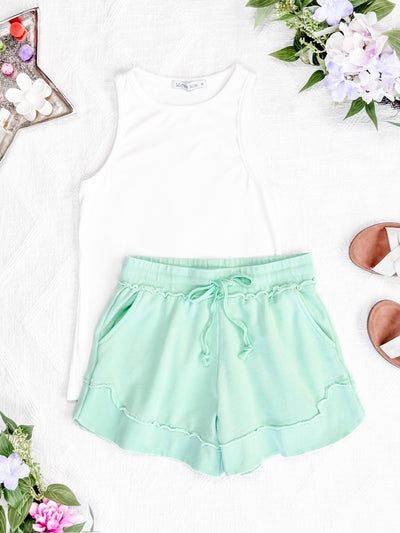 IN STOCK French Terry Stevie Shorts - Mint