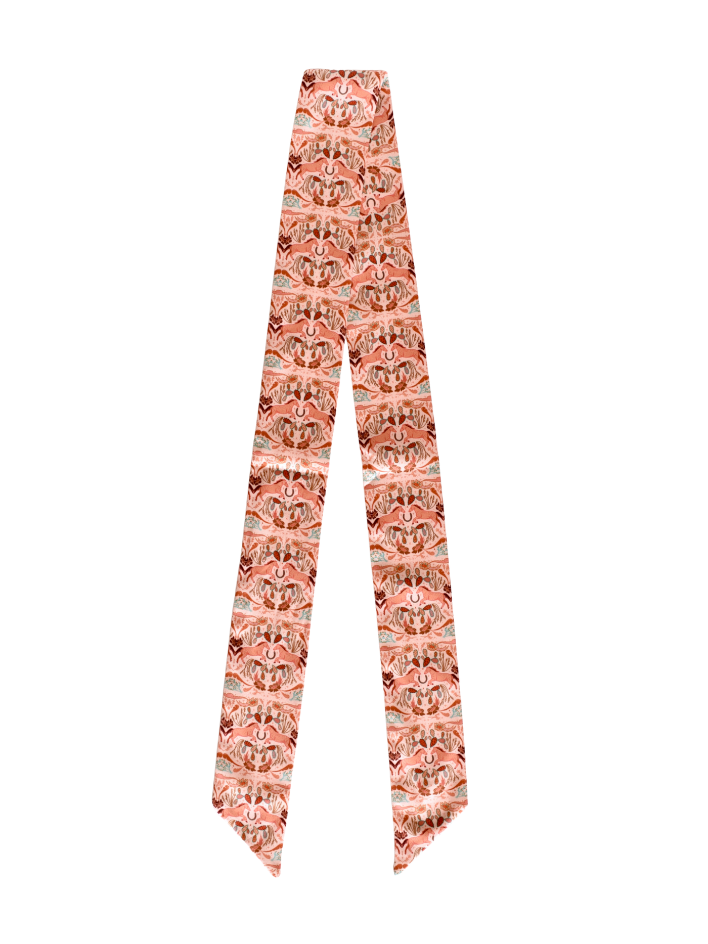 Prairie Days in Peach Western Silk Twilly - Christmas Gift