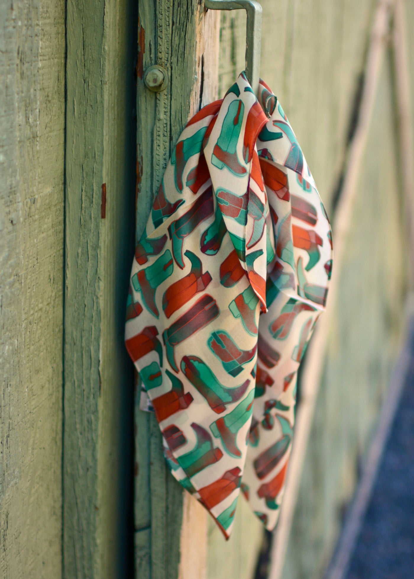 Cowboy Christmas Boots Holiday Silk Scarf Wild Rag - Christmas Scarf