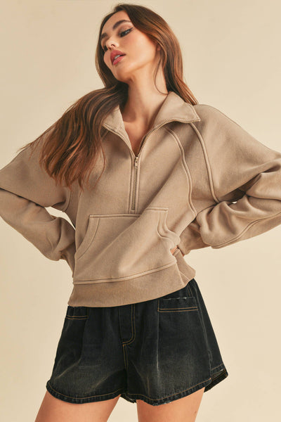 950CK Dove Funnel Neck Half Zip: Lavender / L / Pullover