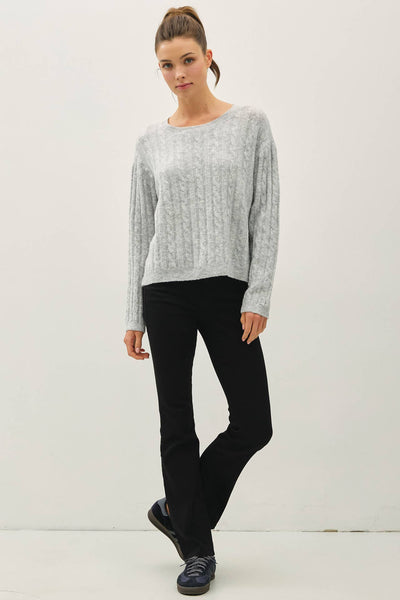 Grey Cable Knit Sweater