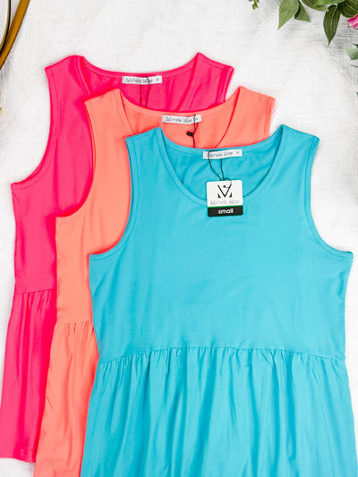 IN STOCK Renee Ruffle Tank - Ocean Blue