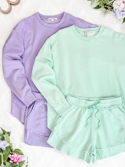 IN STOCK Vintage Wash Pullover - Lavender