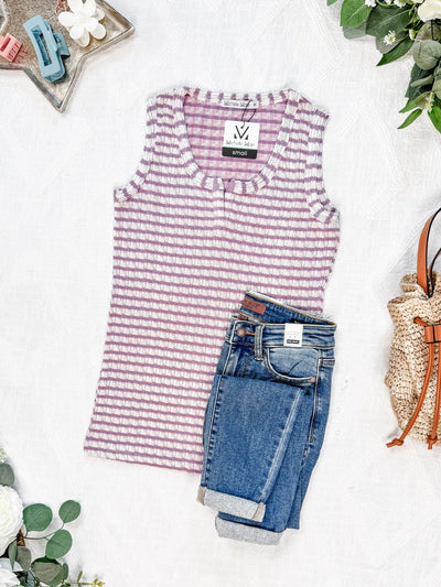 IN STOCK Stella Striped Tank - Mauve