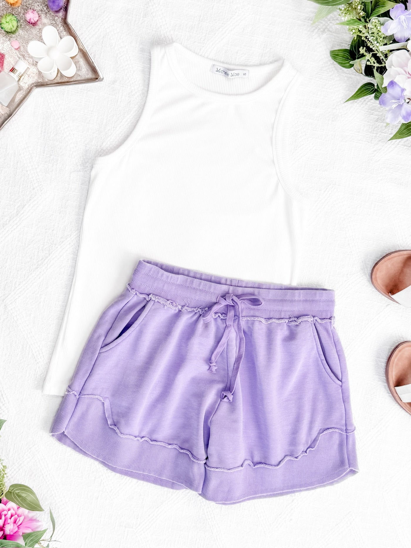 IN STOCK French Terry Stevie Shorts - Lavender