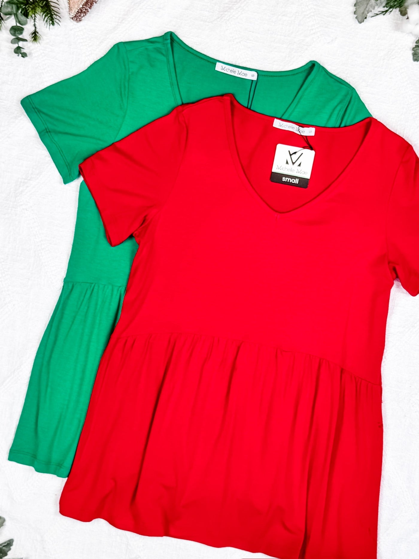 IN STOCK Sarah Ruffle Short Sleeve - Red