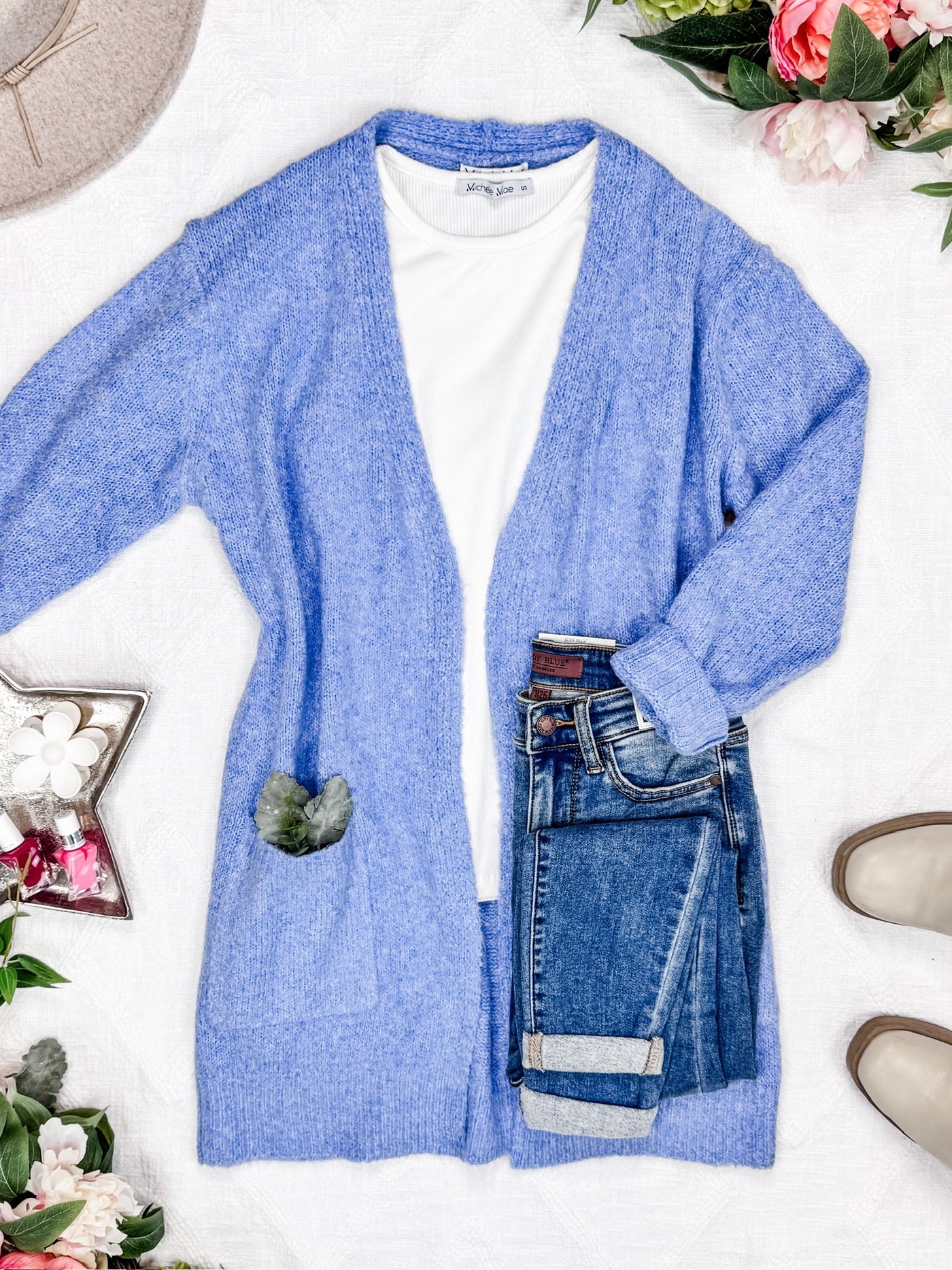 IN STOCK Madison Cozy Cardigan - Blue