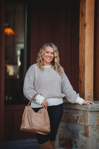 IN STOCK Charlotte Sweater - Mocha and Cream