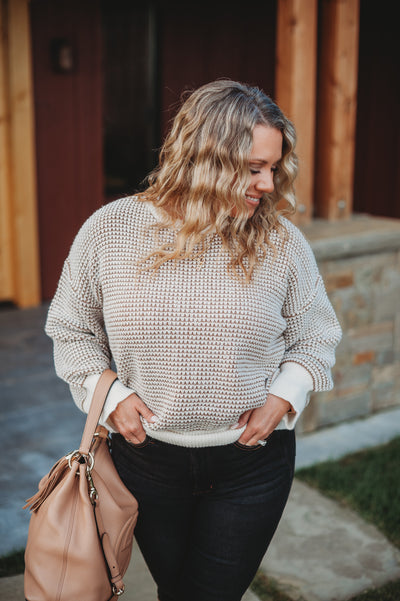 IN STOCK Charlotte Sweater - Mocha and Cream