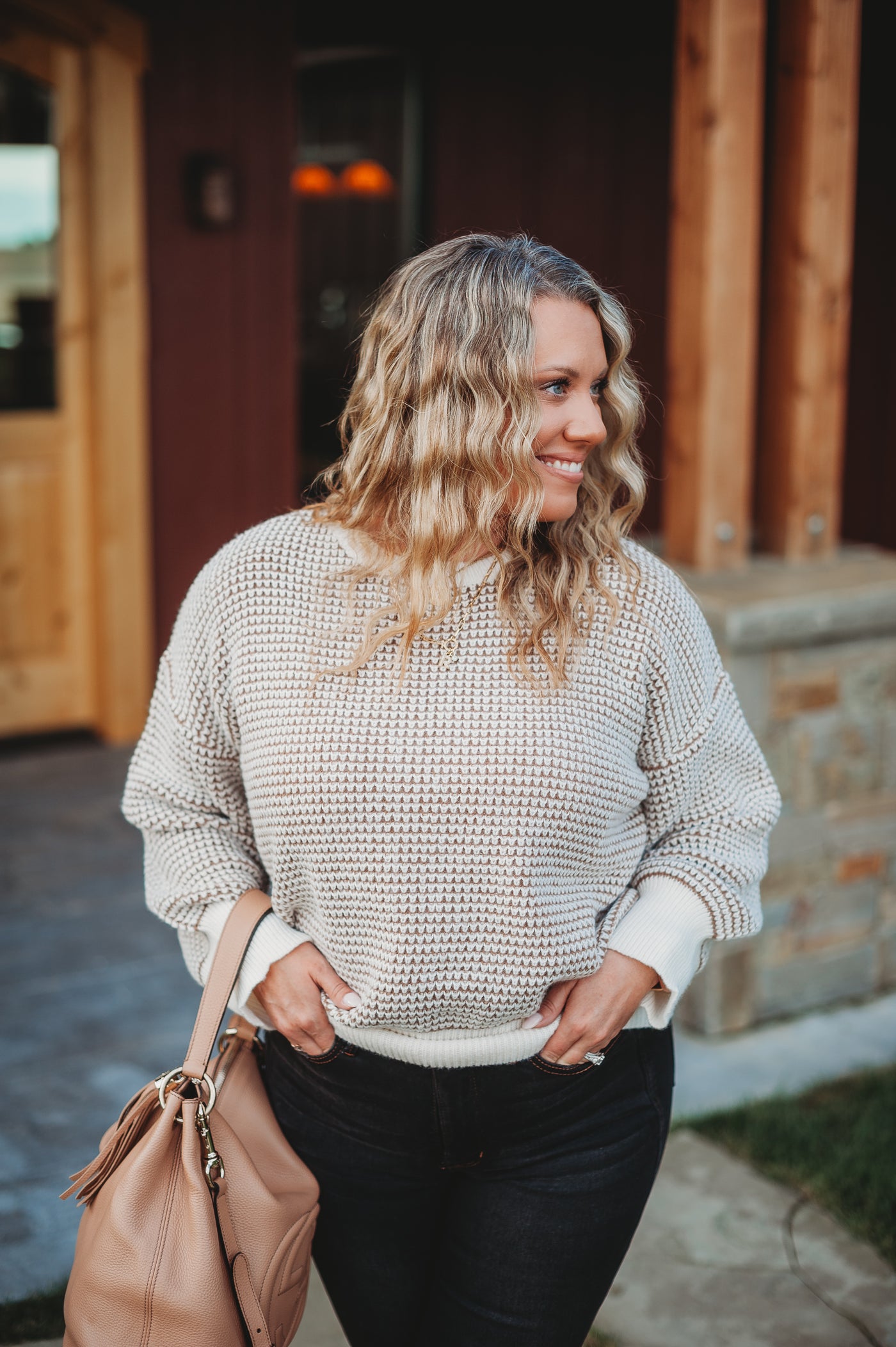 IN STOCK Charlotte Sweater - Mocha and Cream