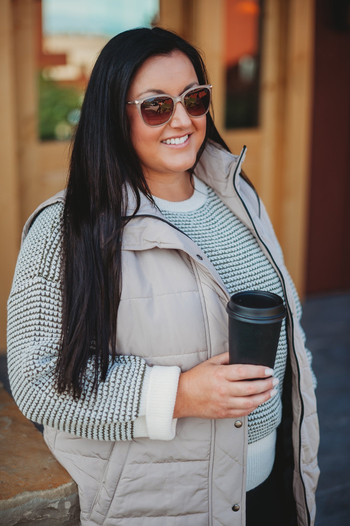 IN STOCK Charlotte Sweater - Olive and Cream
