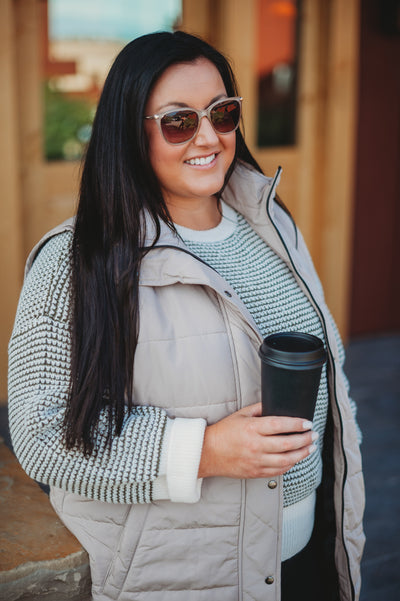 IN STOCK Charlotte Sweater - Olive and Cream
