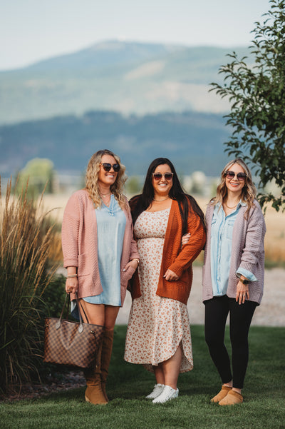 IN STOCK Billie Open Knit Cardigan - Dusty Rose