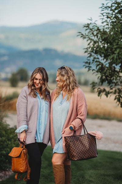 IN STOCK Billie Open Knit Cardigan - Dusty Rose