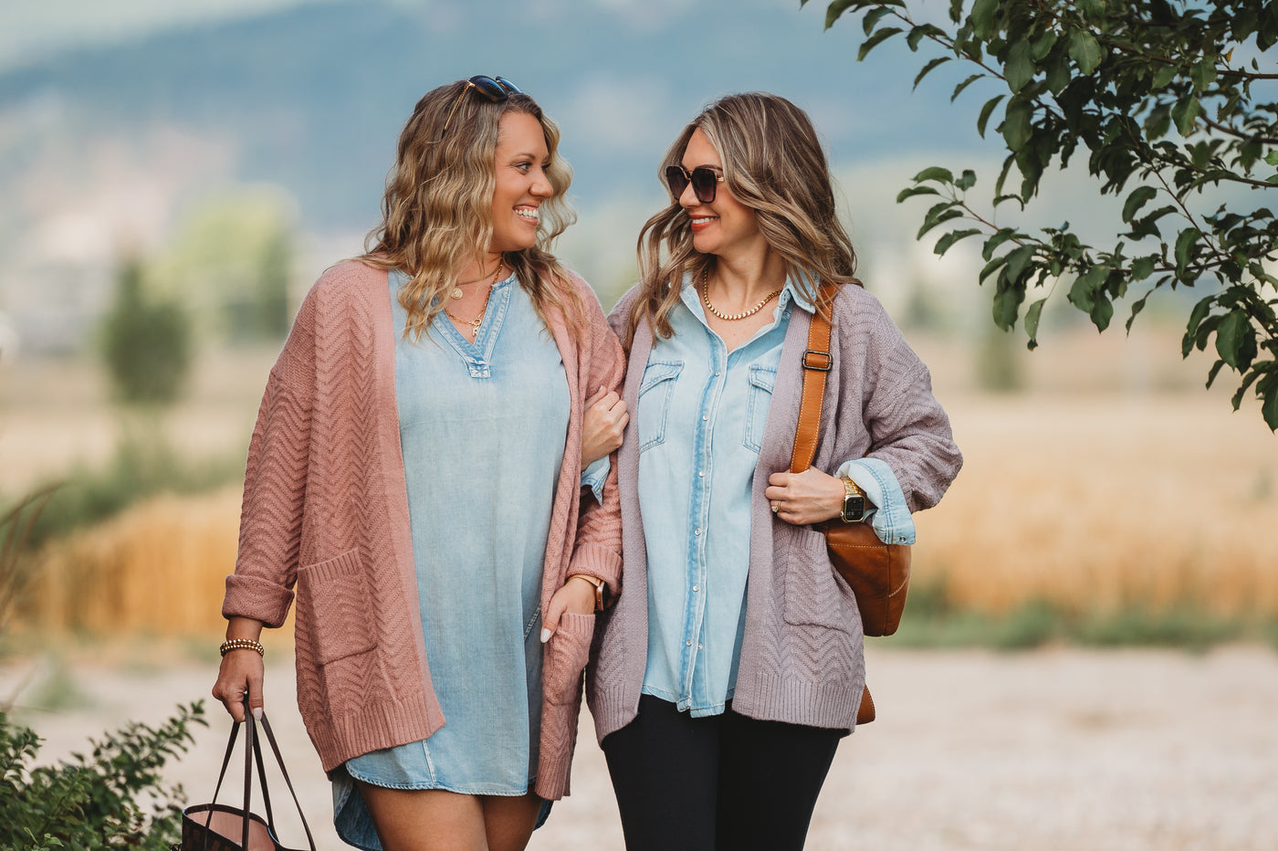 IN STOCK Billie Open Knit Cardigan - Dusty Purple