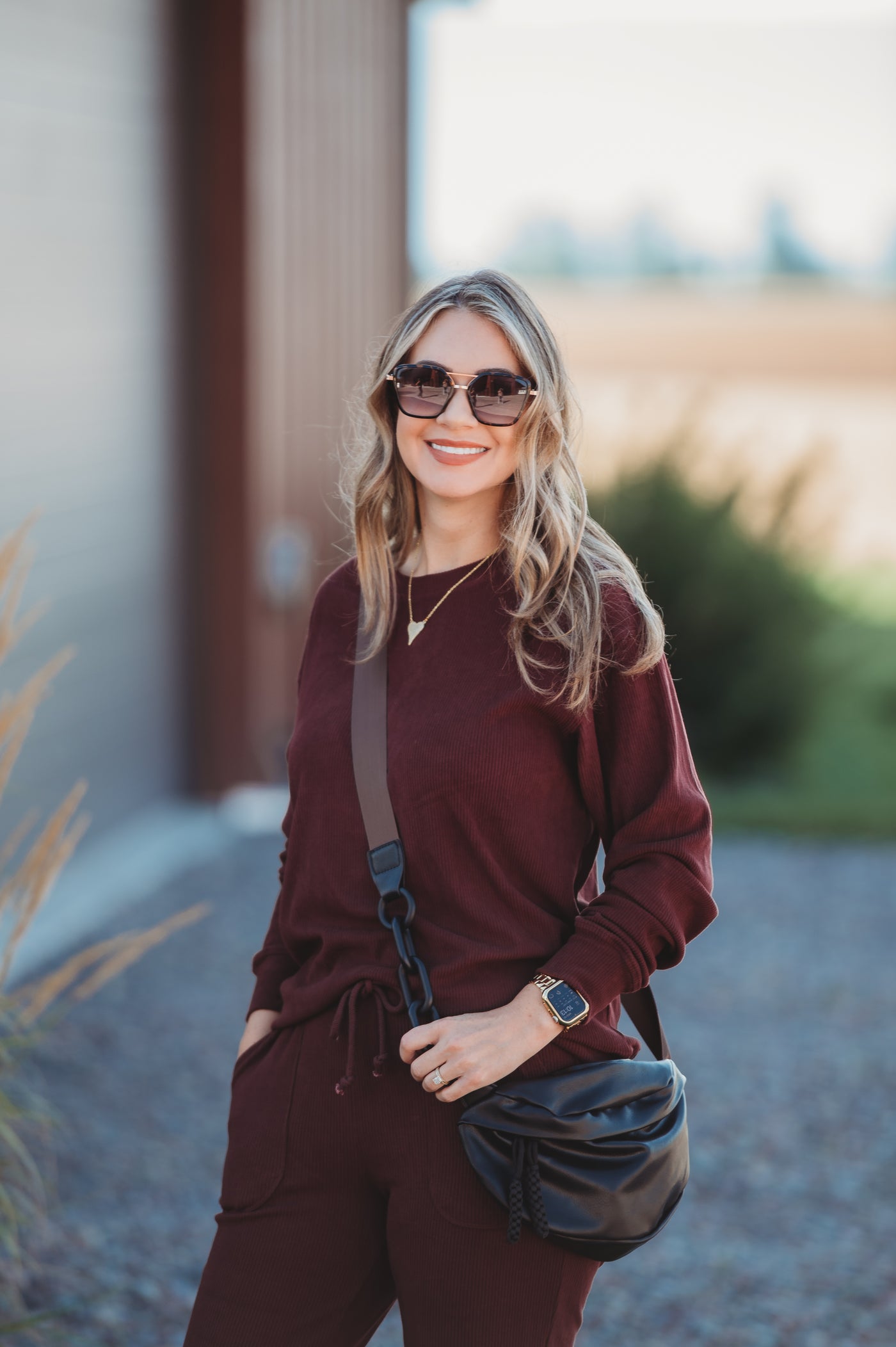 IN STOCK Corrine Ribbed Pullover Top - Burgundy