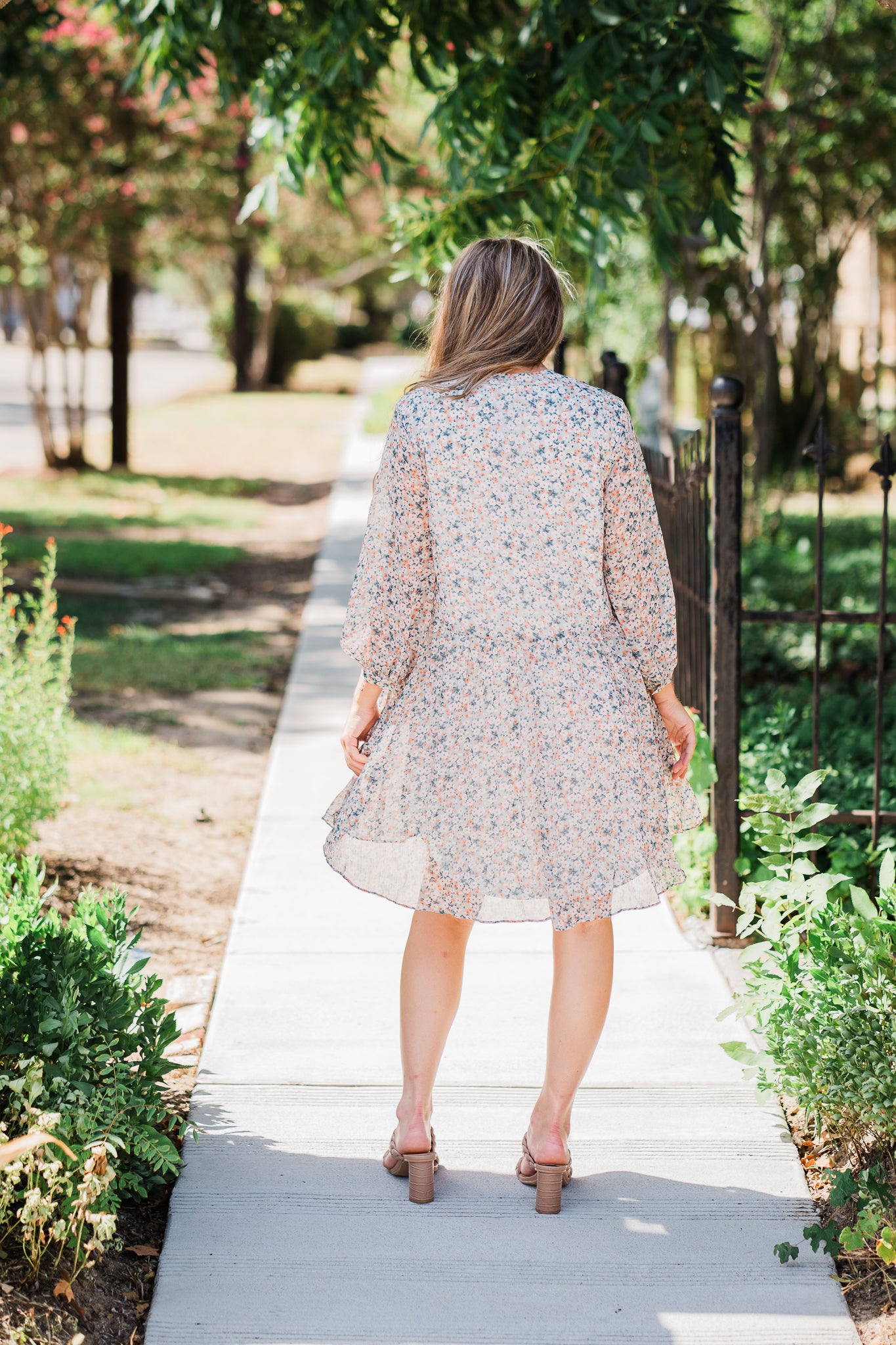 Sage Floral Print Button Down Mini Dress
